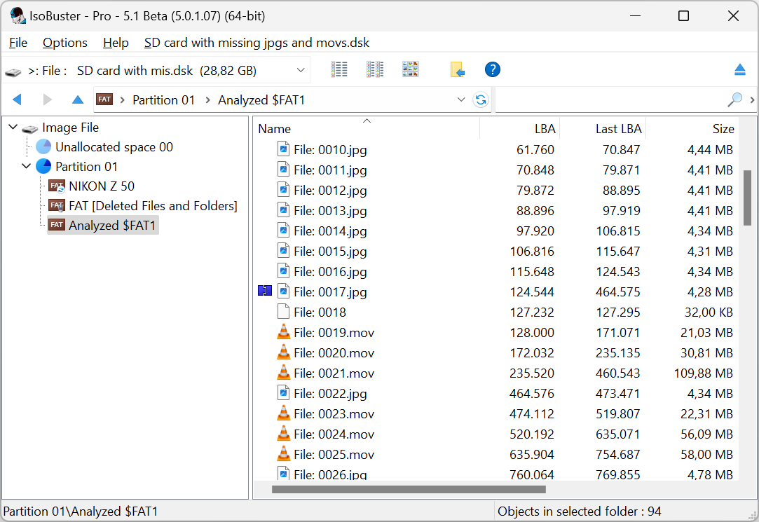 IsoBuster 5.1 - 64 bit - Bildschirmfoto